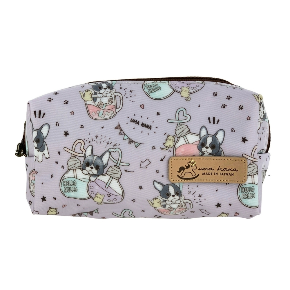 Waterproof Boba French Bulldog Rectangle Makeup Cosmetic Bag